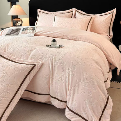 A four-piece set of sheets and quilt covers