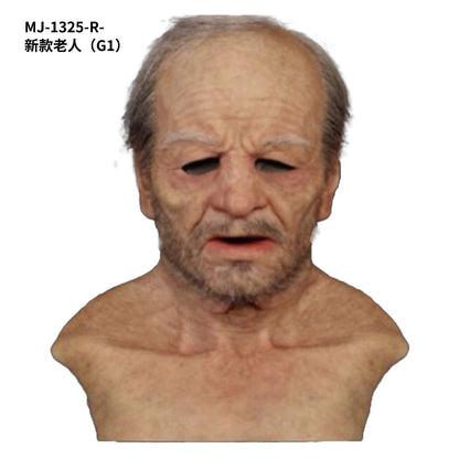 A Breaking Bad old white mask bald old man latex hood Halloween Cosplay funny props