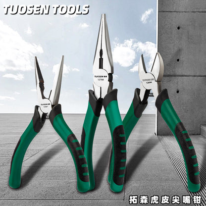 A Multifunctional 8-inch pointed nose pliers, wire cutting pliers, industrial 6-inch oblique mouth pliers, pointed tip pliers