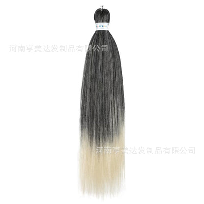 A EZ Color 26inch Women Chemical Fiber Long Straight Hair Large Easy Braided Hair Low Temperature Silk Long Straight Hair Wig