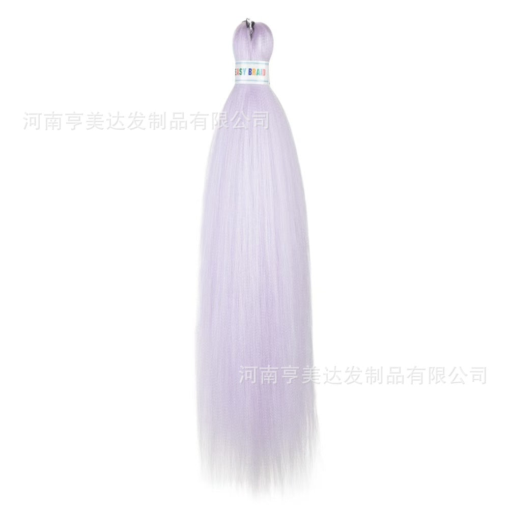 A EZ Color 26inch Women Chemical Fiber Long Straight Hair Large Easy Braided Hair Low Temperature Silk Long Straight Hair Wig - Mixbatch