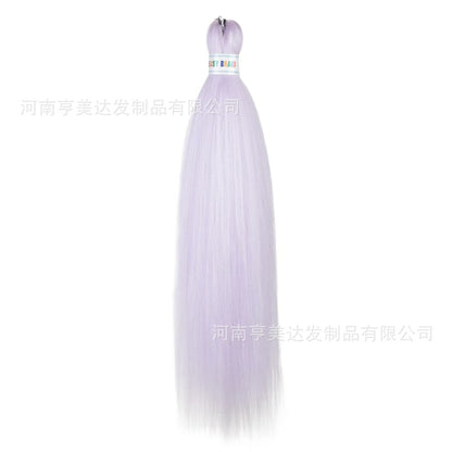 A EZ Color 26inch Women Chemical Fiber Long Straight Hair Large Easy Braided Hair Low Temperature Silk Long Straight Hair Wig - Mixbatch