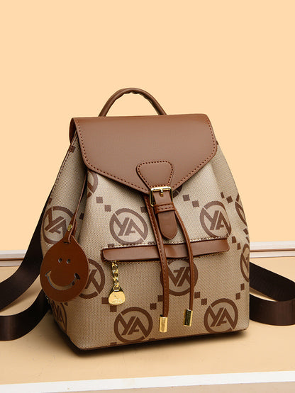 A new fashionable versatile soft leather large-capacity schoolbag leisure travel bag high value backpack - Mixbatch