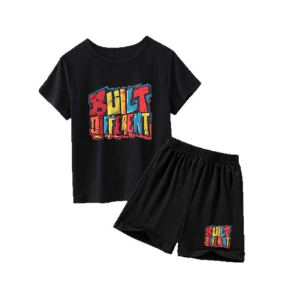 A tide brand printed short-sleeved t-shirt children's trend summer new middle-aged and older children's casual t-shirt