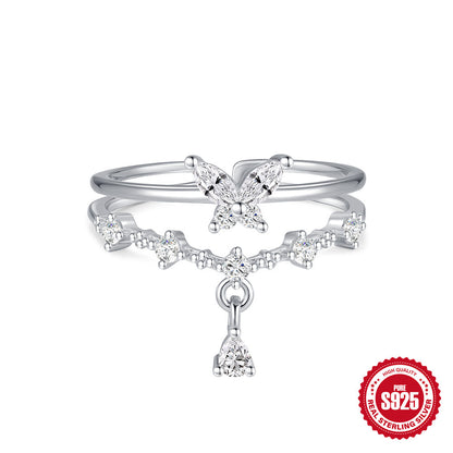 A S925 sterling silver adjustable open ring