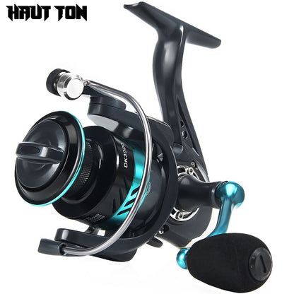 بكرة صيد معدنية سوداء بالكامل، بكرة صيد صغيرة، بكرة صيد لقصبة الصيد البحرية، بكرة صيد كبيرة DK (سمكة وزنها 16 كجم)