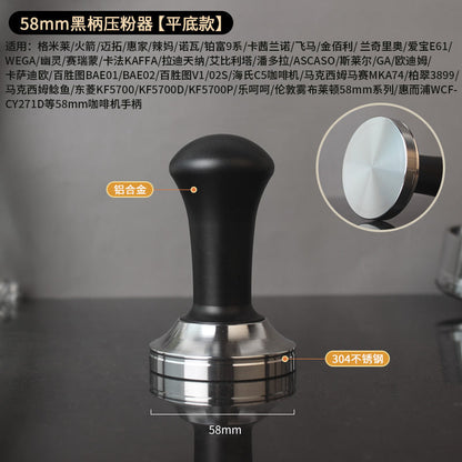 A 51/53/58 mm304 stainless steel coffee powder press threaded wooden handle powder press hammer coffee machine handle powder dispenser