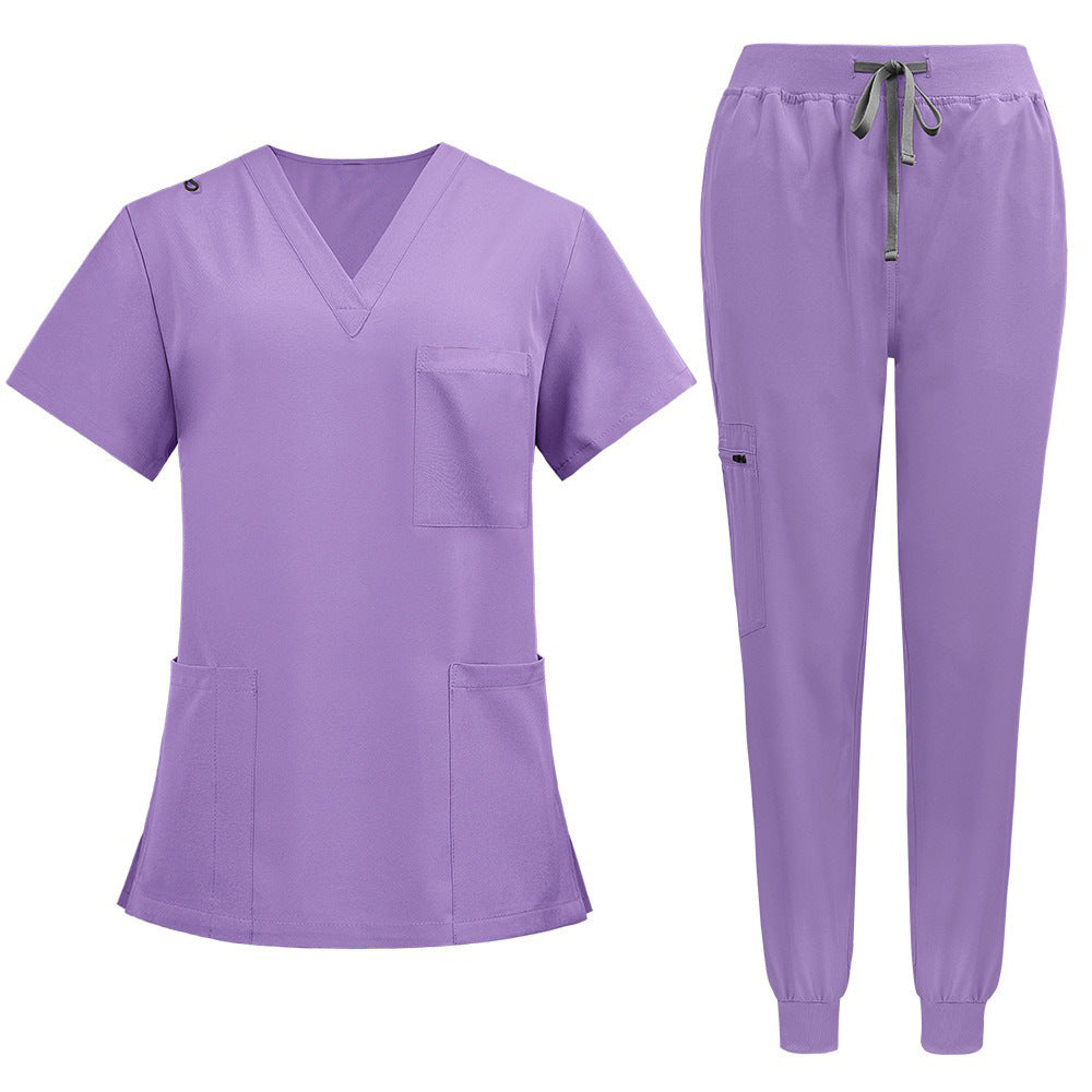A Operating room short-sleeved hand washing clothes women's skin management nurse clothes surgeon isolation clothes work clothes