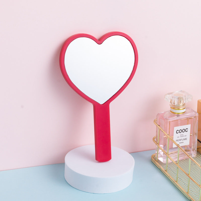 A wholesale love handle mirror portable handheld mirror girls cute small mirror DIY beauty gift dressing mirror - Mixbatch