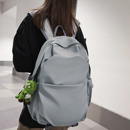 A junior high school student schoolbag female nylon backpack male ins college style backpack female college student wear-resistant backpack