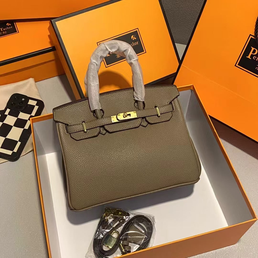 A high-end textured women's bag handbag 30CM soft leather European and American fashion TOGO platinum bag exquisite and versatile