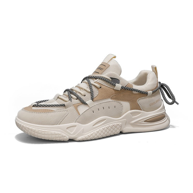 A spring and summer comfortable breathable dad shoes new 2024 youth running sports shoes casual versatile height increase men's shoes - Mixbatch