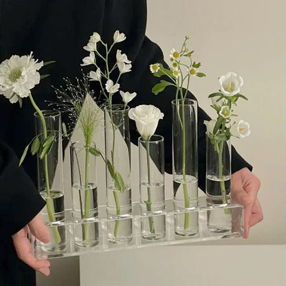A test tube vase small ornament living room light luxury high-grade glass flower stand flower hydroponic flower arrangement test tube vase does not contain flowers