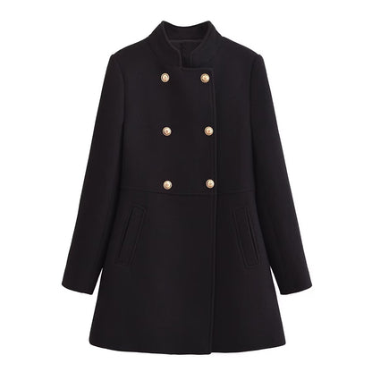 A Double-Breasted Wool Coat