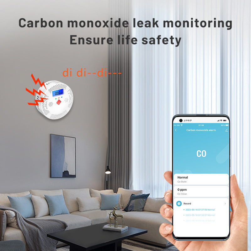 A Graffiti Smart WiFi Carbon Monoxide Gas Detector CO Detector Home Security Gas Leak Alarm