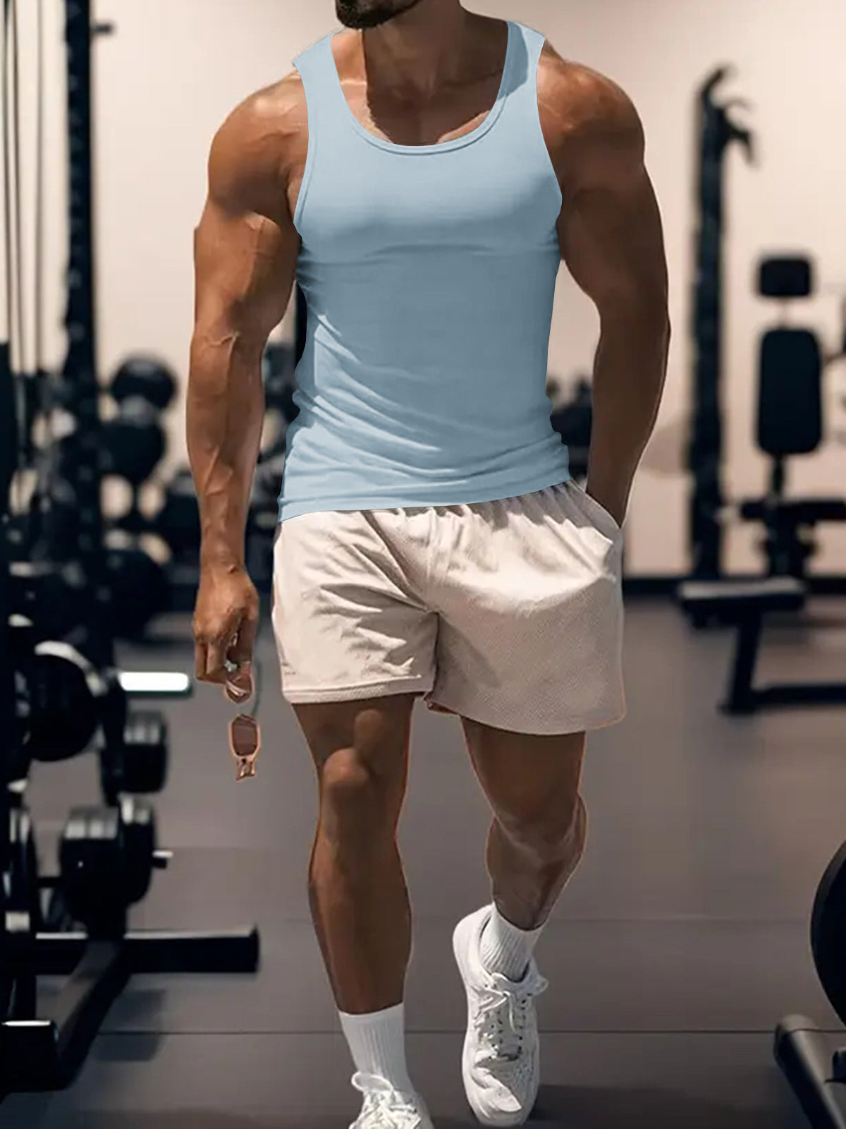 A Men's Sleeveless Elastic Vest