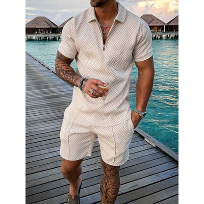 A short-sleeved shorts set