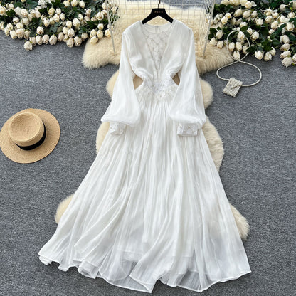 A sequined beaded dress