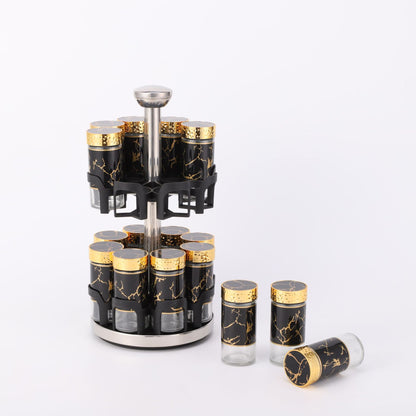 A glass seasoning bottle seasoning jar