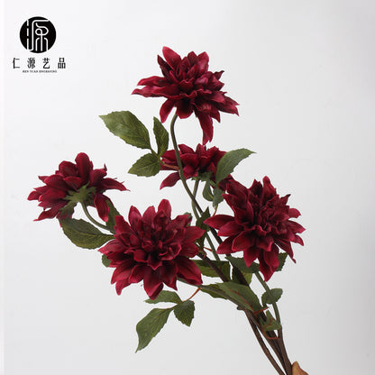 A dream color, moisturizing Dahlia PU simulated flower, wedding home decoration fake flower hotel photography flower arrangement