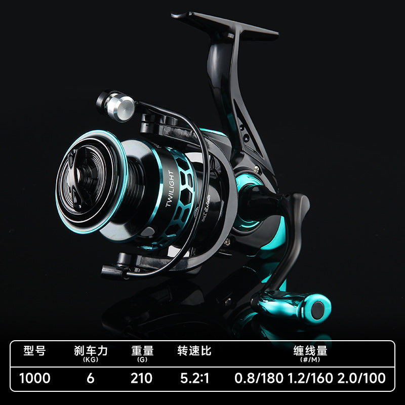 بكرة صيد معدنية سوداء بالكامل، بكرة صيد صغيرة، بكرة صيد لقصبة الصيد البحرية، بكرة صيد كبيرة DK (سمكة وزنها 16 كجم)