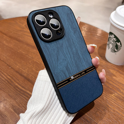 A wood grain mobile phone case