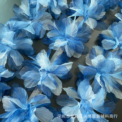 A 14cm three-dimensional organza lace DIY gradual change handmade flower clothing accessories decorative flower ballet doll dance dress - Mixbatch