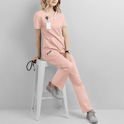A Cross-border hand washing clothes, short sleeves and trousers, nurse clothes set, elastic quick-drying isolation, surgical clothes, oral doctor work clothes