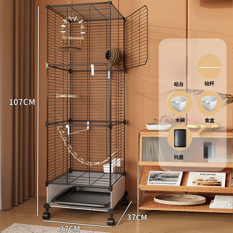 Household tiger skin bird cage large cockatoo special pearl bird luxury embroidered eye villa new starling bird cage - Mixbatch
