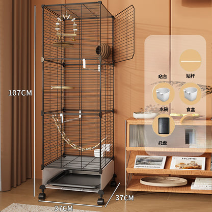 Household tiger skin bird cage large cockatoo special pearl bird luxury embroidered eye villa new starling bird cage - Mixbatch