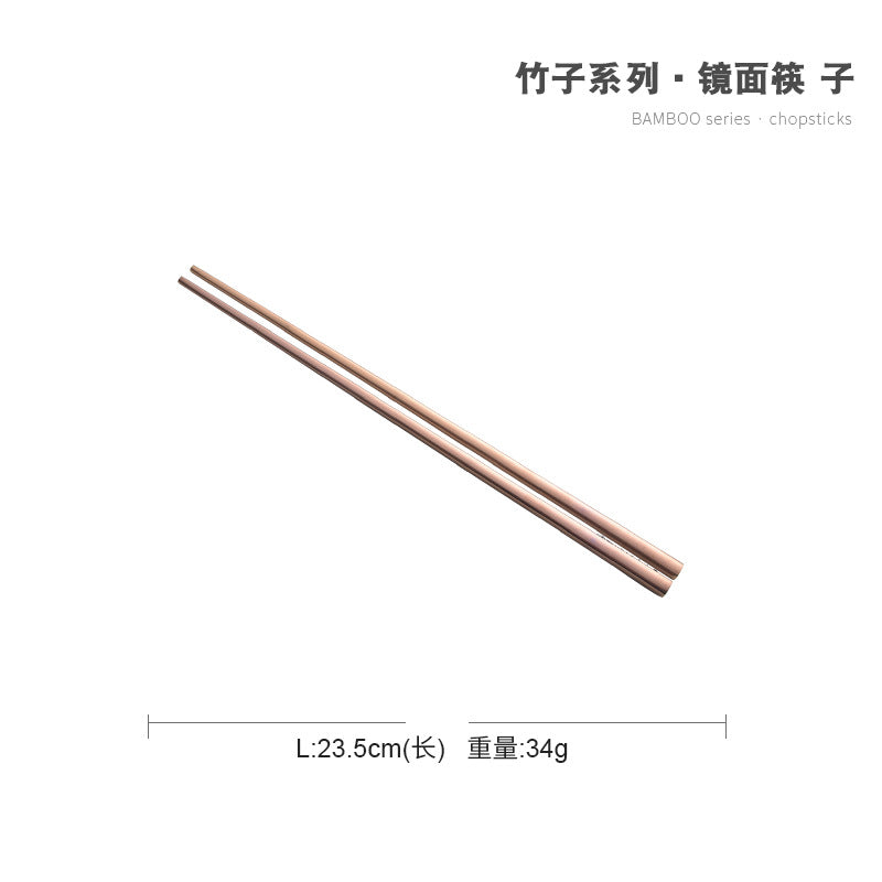 A stainless steel knife and fork set