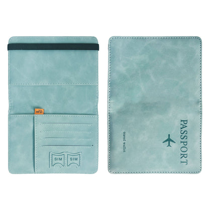 A PU Leather Card Bag Passport Clip RFID Passport Bag Travelwallet Multifunctional ID Bag Wholesale