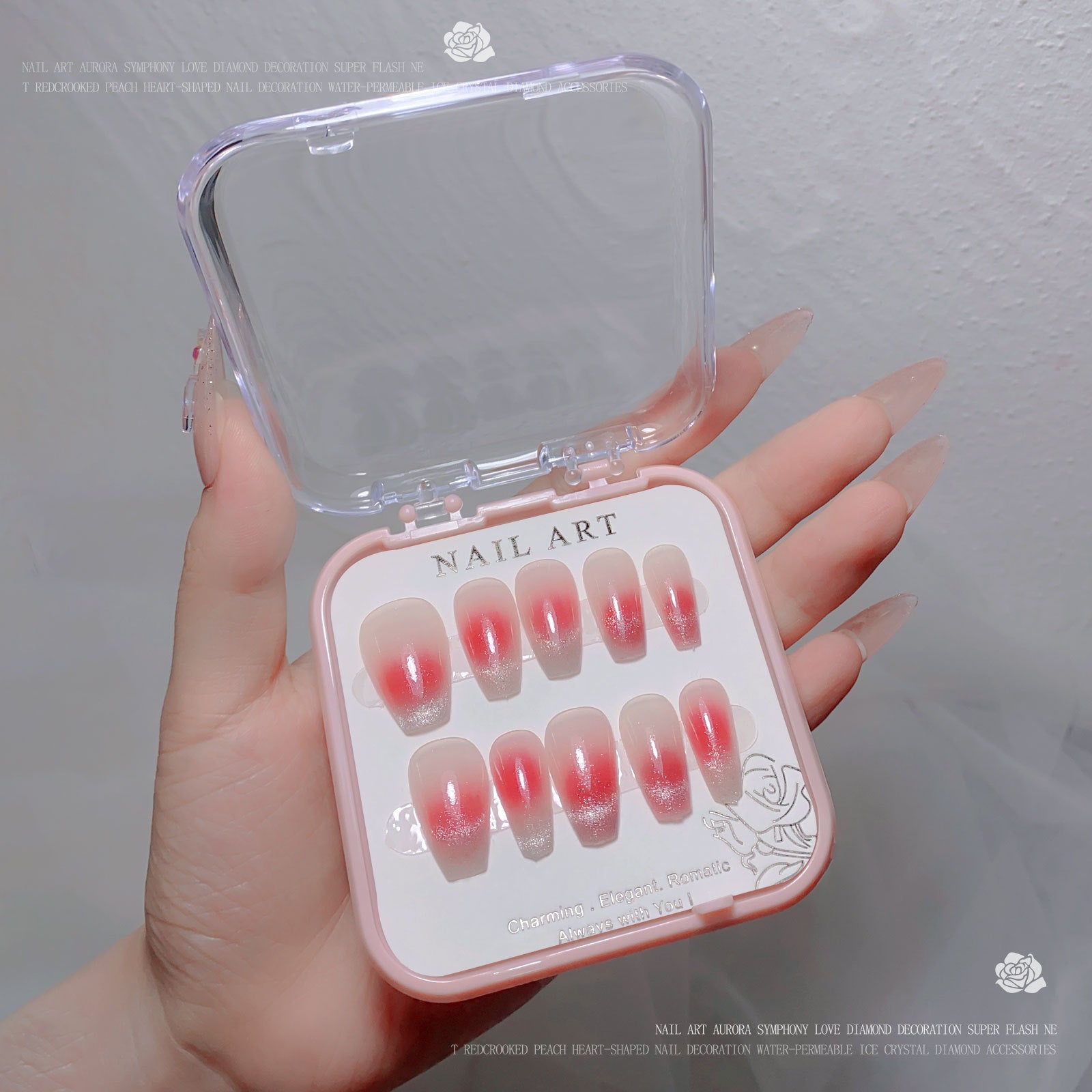 A new nail art wear nail spar cat eye flash diamond nail patch wear nail handmade nail art fake nail wholesale - Mixbatch