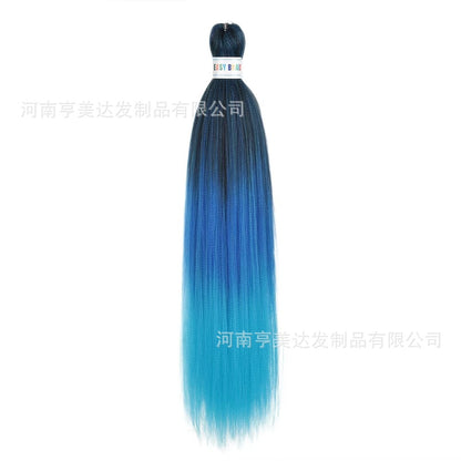A EZ Color 26inch Women Chemical Fiber Long Straight Hair Large Easy Braided Hair Low Temperature Silk Long Straight Hair Wig - Mixbatch
