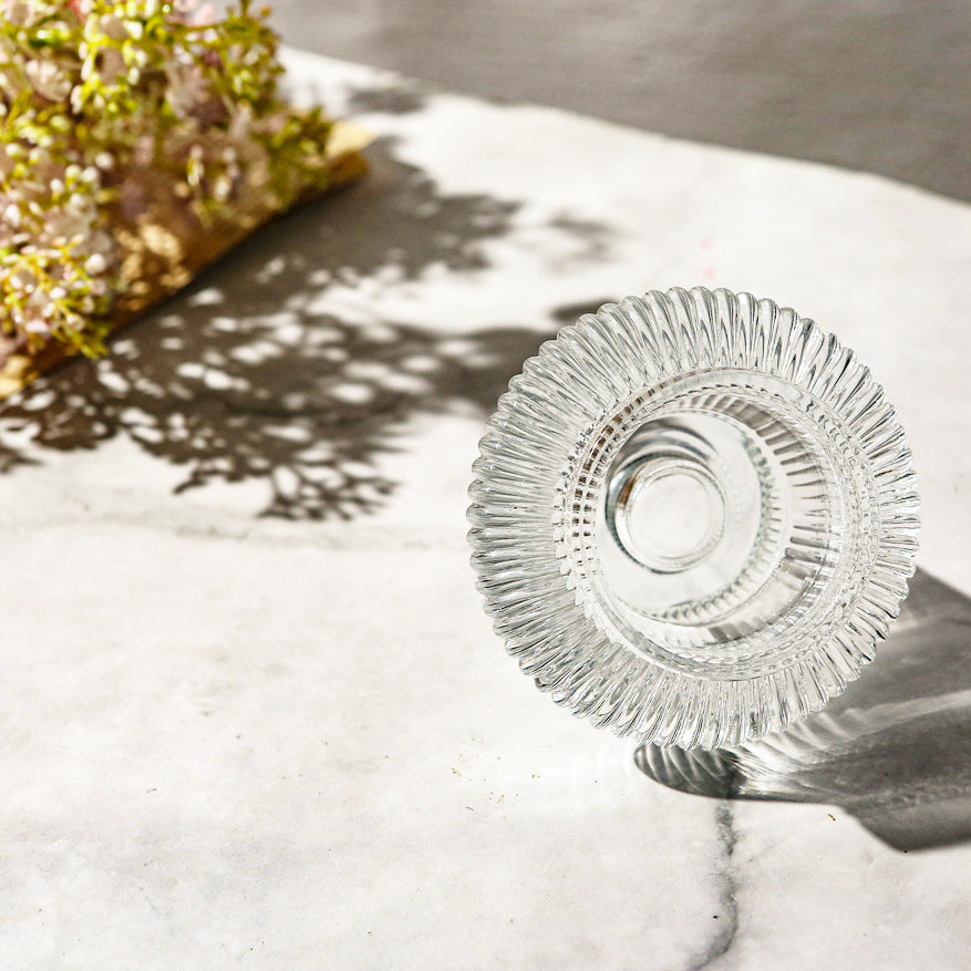 A European vertical flying saucer dual-purpose candlestick lantern glass ornament double-purpose crystal glass candlestick romantic ornament-box