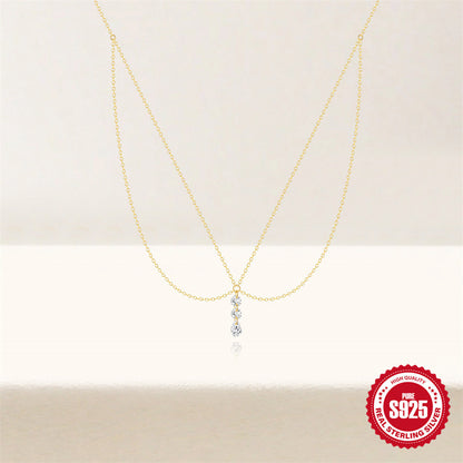 A S925 Double Diamond Necklace
