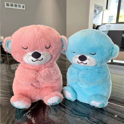 A breath otter breath bear cute plush toy soothing luminous doll cute sweet sleeping position otter sleeping