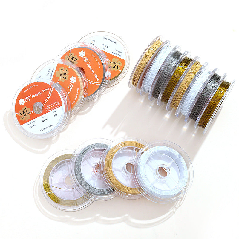 A Korea imported gold wire soft wire steel wire, handmade DIY wearing pearl bracelet necklace jewelry line accessories - Mixbatch