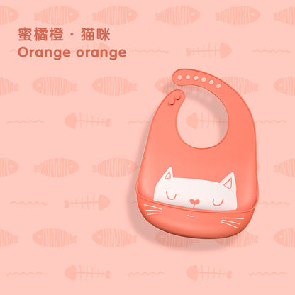 Baby silicone bibs, baby eating bibs,  waterproof rice pockets,saliva napkins 0.08kg - Mixbatch