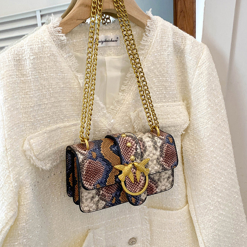 A Snakeskin pattern bird swallow women's bag Cross-border foreign trade European and American fashion women's bag