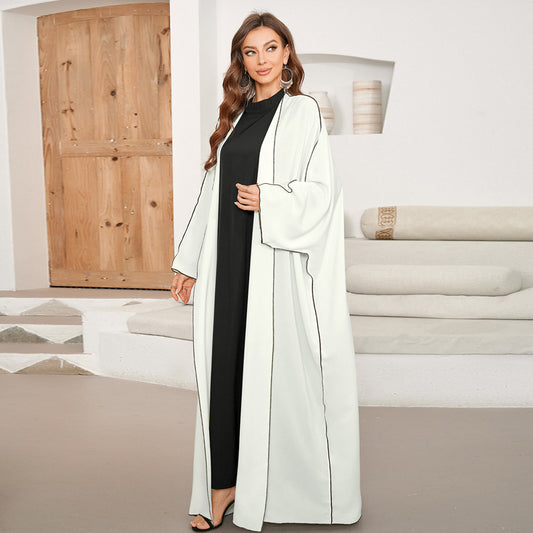 New women's clothing fashionable and elegant solid color cardigan dress robe - Mixbatch
