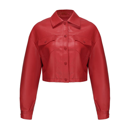 A women's leather jacket