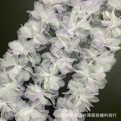 A 14cm three-dimensional organza lace DIY gradual change handmade flower clothing accessories decorative flower ballet doll dance dress - Mixbatch
