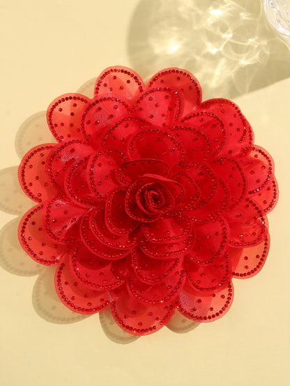 A new 14cm flower rhinestone patch creative clothing brooch decorative flower set with diamond flower clothing accessories - Mixbatch