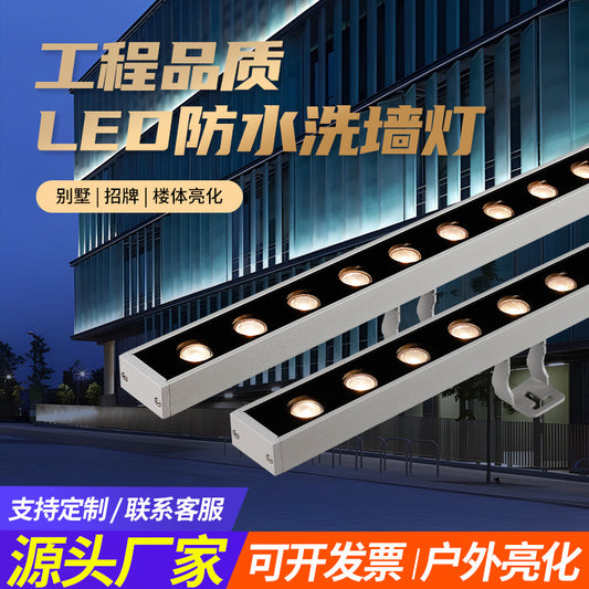 A led outdoor wall washer lighting project colorful wedding spotlights building exterior wall 24V contour light line light
