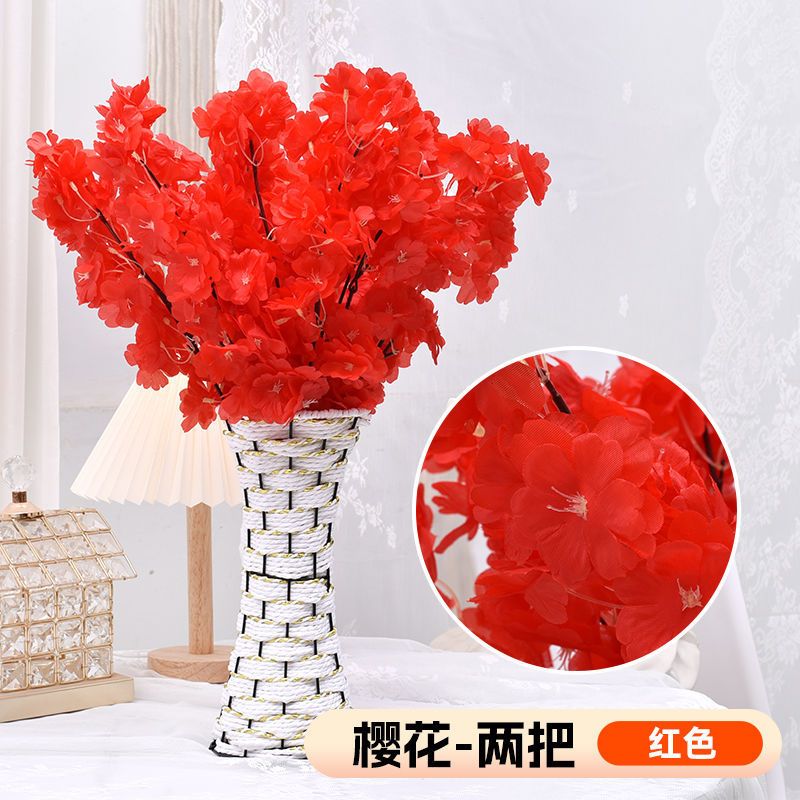 A Simulation Cherry Blossom Branch Cherry Blossom Tree Plastic Peach Blossom Arrangement Wedding Ceiling Decoration Indoor Home Tabletop Ornament