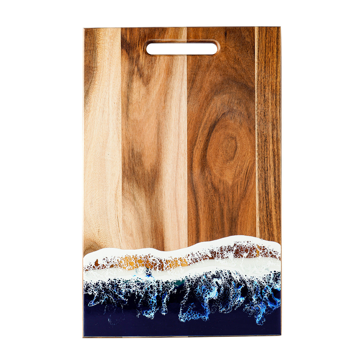 A Wave Resin Cutting Board Epoxy Resin Craft Acacia Wood Cutting Board River Beach Pattern Cooked Food Cutting Board