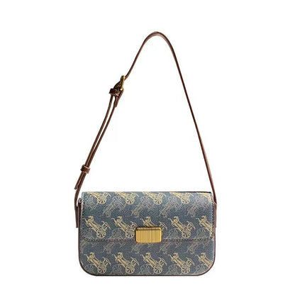 A soft leather high-end carriage old flower small square bag girl