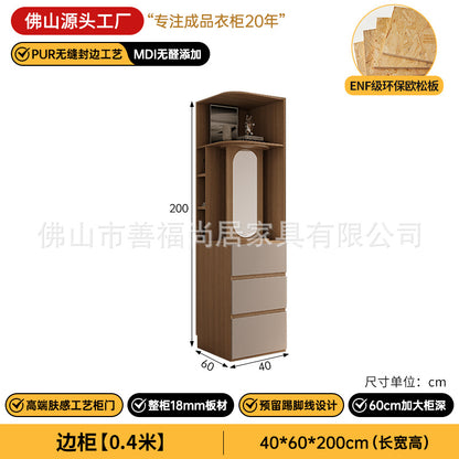 A The solid wood wardrobe with OSB board ENF grade melamine paint finish