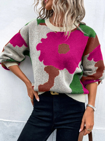 A Women's Long Sleeve Knitted Sweater